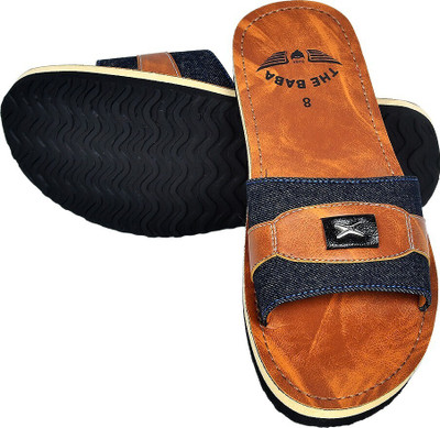 THE BABA Men Slides(Brown , 10)
