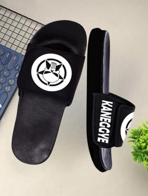 Kzaara Men Slides(Black, White , 6)