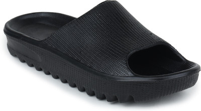 Greentech Men Slides(Black , 8)
