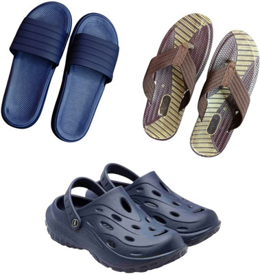 BLIBBERS Men Slippers(Blue, Brown, Navy , 8)