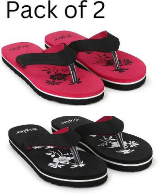BIZLER Women Soft Ortho Slippers | Lightweight, Non-Slip & Stylish Daily Wear Flip Flops(Multicolor , 6)