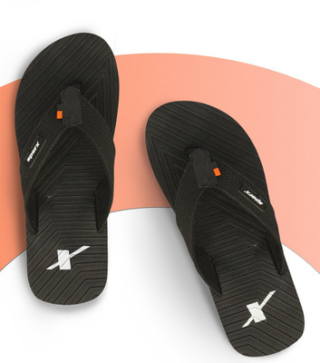 Sparx Men Flip Flops(Black, White , 8)