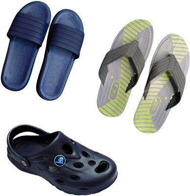 BLIBBERS Men Slippers(Blue, Grey, Blue , 9)