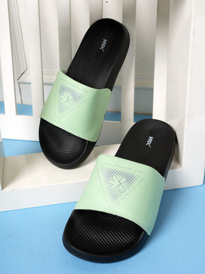 HRX by Hrithik Roshan Men Slides(Black, Green , 6)
