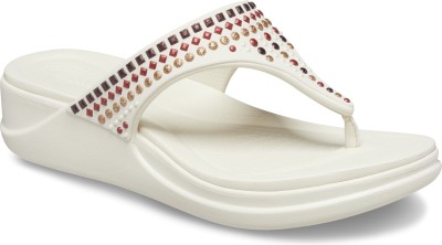 CROCS Women Flip Flops(Off White , 9)