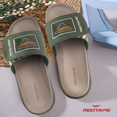 RED TAPE Men Slides(Olive , 7)