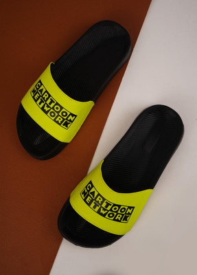 Foot Print Men Slides(Green , 8)