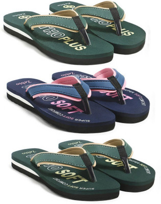 zebio Women Womens Soft Ortho Slippers | Daily Use Anti-Skid Ladies Flip Flops Slippers(Green, Yellow, Navy, Pink, Green, Yellow , 6)