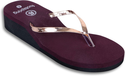 Footspring Women Stylish & Casual Slippers For Women & Girls Perfect Flipflops For Daily Wear Slippers(Maroon , 6)