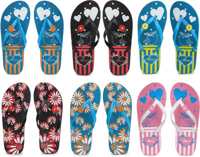 Footox Women Slippers(Multicolor , 8)