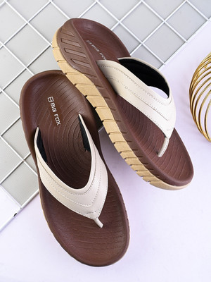 BIG FOX Men Slippers(Beige , 6)