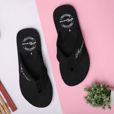 Zeekos Men Mens Comfortable Stylish Trending doctor Slippers(Black , 10)