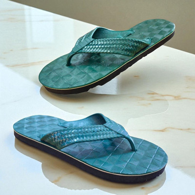 Mikro Men Slippers(Green, Blue , 9)