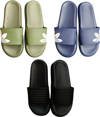 BLIBBERS Men Slides(Green, Blue, Black , 6)