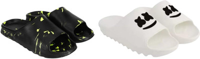 Sirex Men Slides(Black, White , 7)