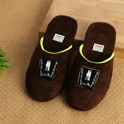 STYLE HEIGHT Men Slippers(Brown , 9)