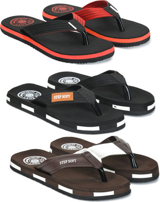 Stepsoft Men Slippers(Red, Black, Brown , 6)