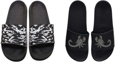 nvisan Men Slides(White, Grey , 10)
