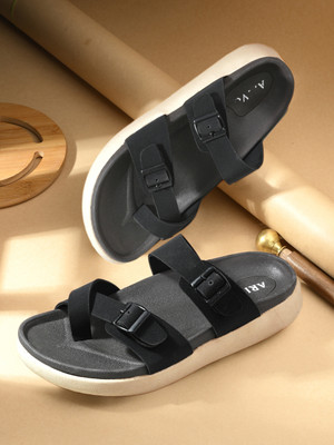 Arivo Men Sandals(Black, Beige , 8)