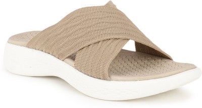 CARLTON LONDON Women Slides(Beige , 5)