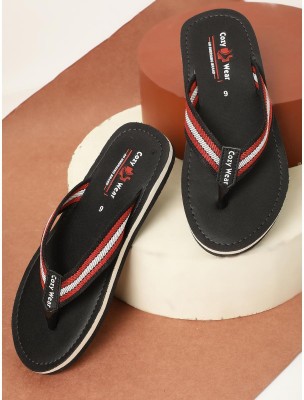 Cozy Wear Men Flip Flops(Black , 6)