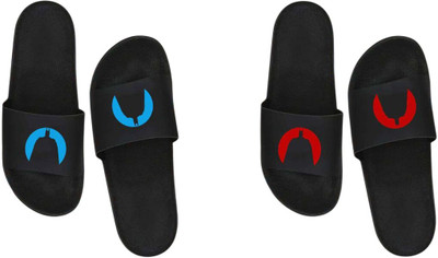 nvisan Men Slides(Blue, Red , 6)