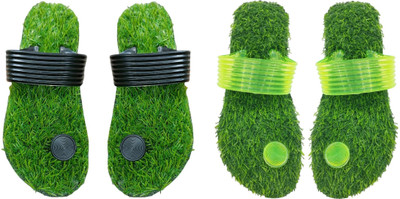 skyflip Men Slides(Black, Green , 7)