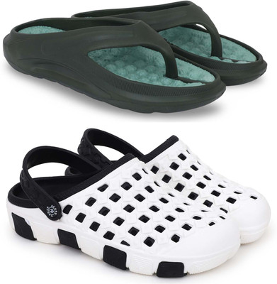 Kapani Fashion Men Slippers(Green, Black , 7)