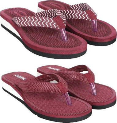 CIBEK Women Doctor step with cibek comfortable extra soft daily wear women slipper pack of 2 Flip Flops(Multicolor , 7)