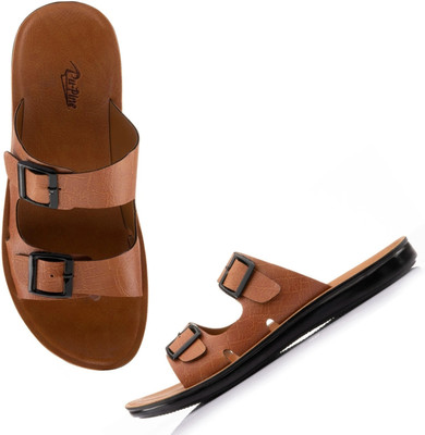 Pu-Pine Men Flip Flops(Tan , 8)