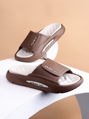 FLITE Men Slides(Tan, Brown , 10)