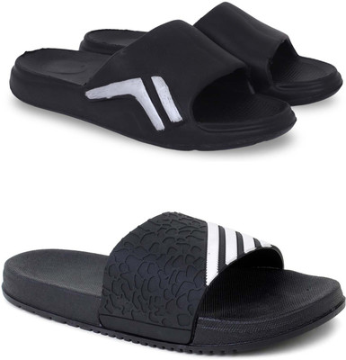 Kapani Fashion Men Slippers(Black, Black , 6)