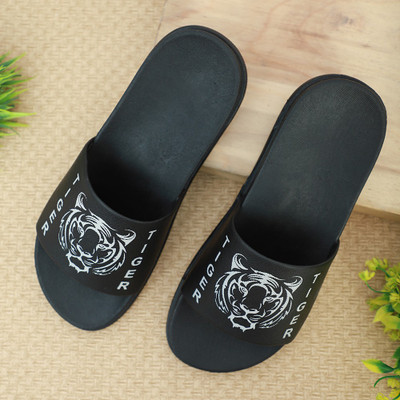 STYLE HEIGHT Men Slides(Black , 6)