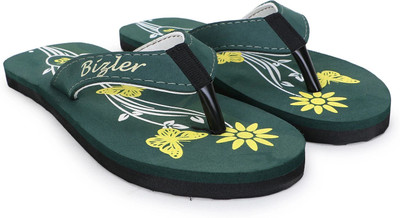 BIZLER Women Soft Ortho Slippers | Lightweight, Non-Slip & Stylish Daily Wear Flip Flops(Green , 7)