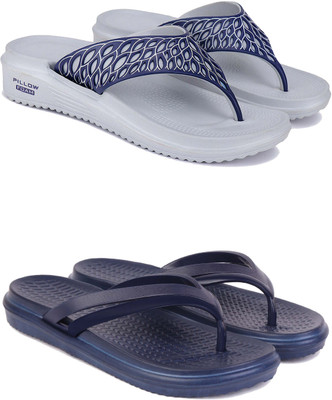 ABN Women Slippers(Blue, Grey , 8)