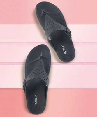 FLITE Women Slippers(Black , 8)