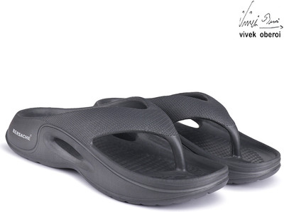 BERSACHE Men Slides(Black , 6)