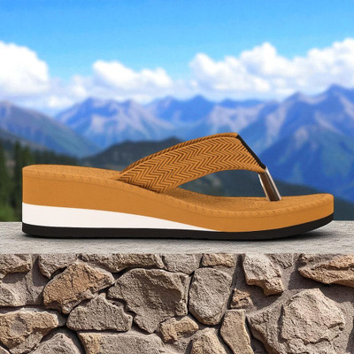 AARKshit Women Flip Flops(Brown , 8)