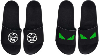 nvisan Men Slides(Green, White, Black , 10)