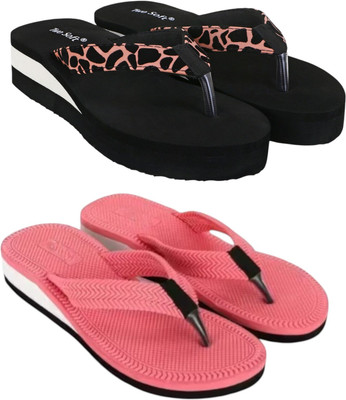 TWO SOFT Women Stylish Slippers Lightweight Comfort Fancy Flip Flops For & Girls Slipper Slippers(Multicolor , 5)