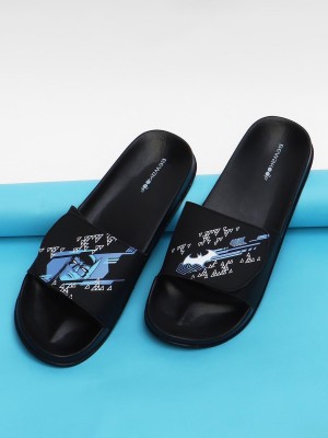 BEWAKOOF Men Slides(Black , 7)