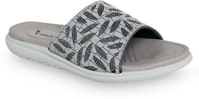 Vwalk Women Regular And Stylish Casual Slipper Slides(Grey , 3)