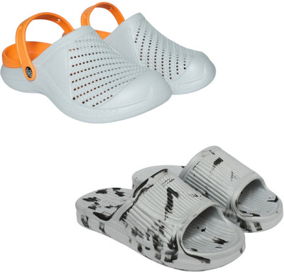 Acorn Men Slides(Orange, White , 10)