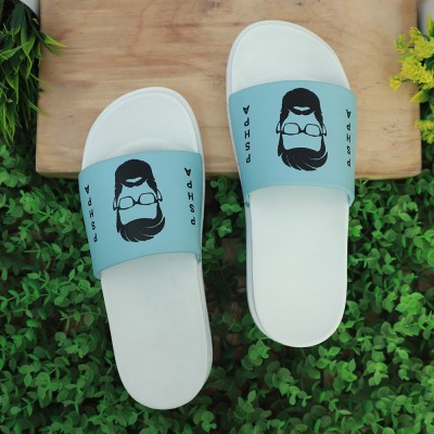 STYLE HEIGHT Men Slides(Blue , 10)