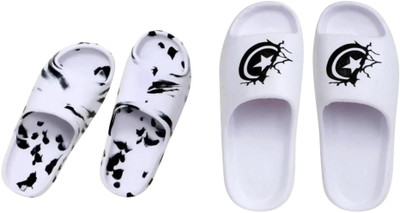 Sirex Men Slides(White, White, Black , 6)
