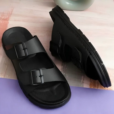 QXoot Men Slides(Black , 7)
