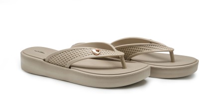 asian Women Flip Flops(Beige , 4)