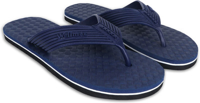 WELLMAX Men Flip Flops(Navy , 9)