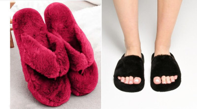 rexizone Women Slides(Black, Maroon , 4)