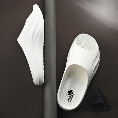 Footup Men Super Soft|Orthopedic|Comfortable|Lightweight|Diabetic Slides(White , 8)